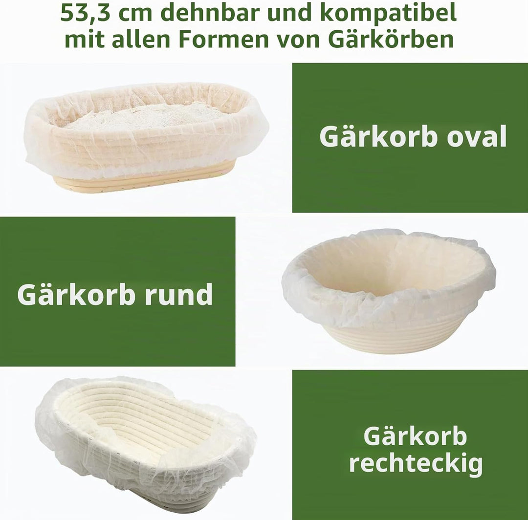 Banneton Brotgärkorbeinlagen, antihaftbeschichtet, BPA-frei, elastisch, um Teig am Korb zu verhinder