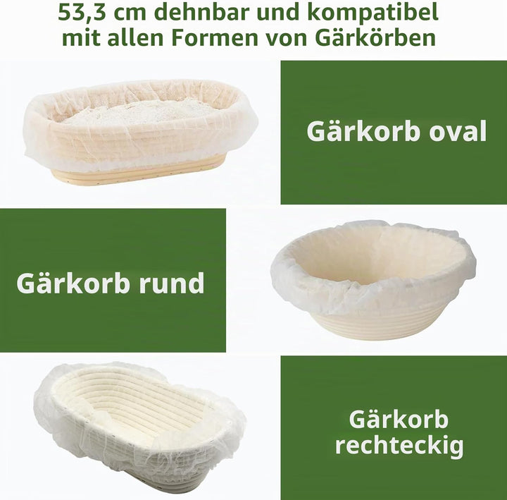 Banneton Brotgärkorbeinlagen, antihaftbeschichtet, BPA-frei, elastisch, um Teig am Korb zu verhinder