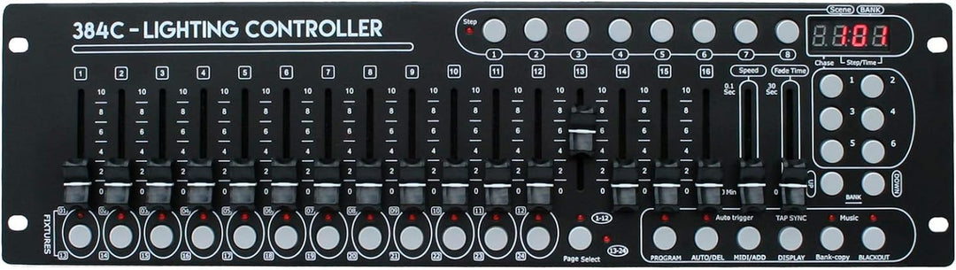 E-Lektron C-384C DMX Controller 24x 16-Kanal Licht Steuerpult Lichtsteuerung | 19" Rackeinbau-fähig