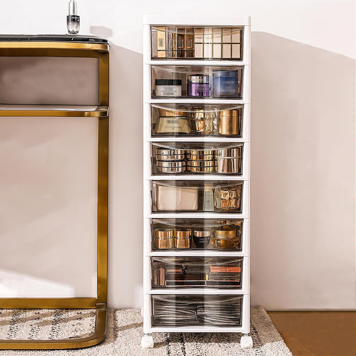 Schubladenschrank 8 Schubladen Rollcontainer Kunststoff Khaki