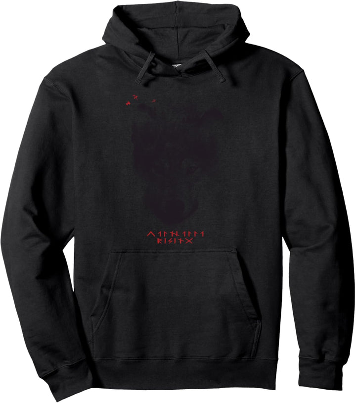 Walhalla & Fenriswolf I Valknut Odin & Rune I Wikinger Wolf Pullover Hoodie
