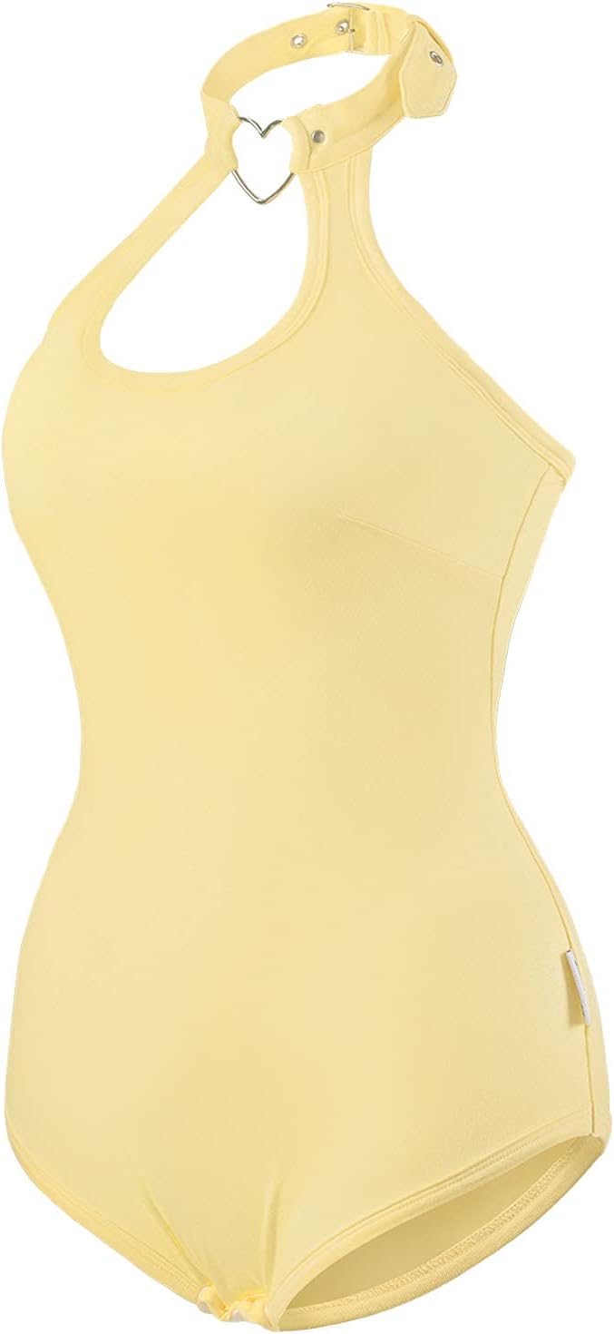 LittleForBig Baumwolle Strampler Herzensbrecher Halsband Onesie Bodysuit Gelb M, Gelb M