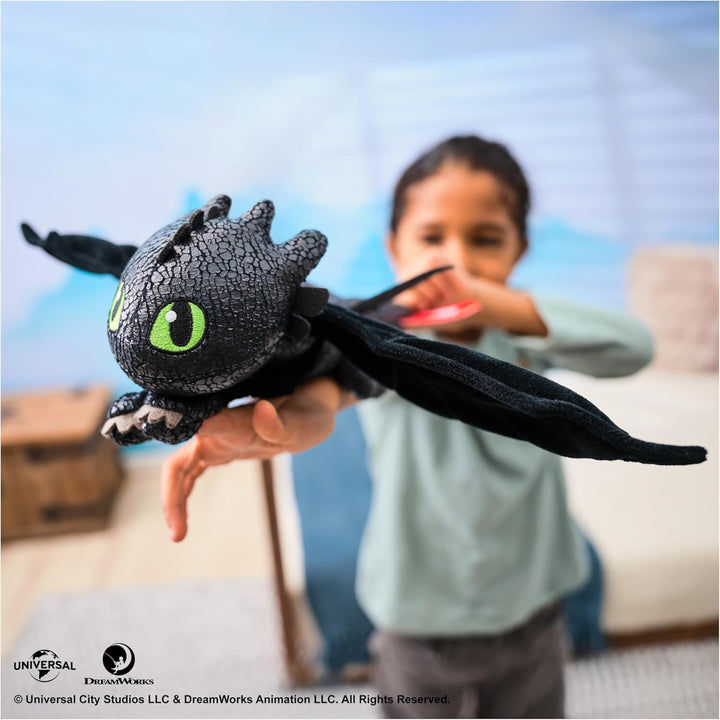 Dreamworks Dragons – Plüschtier-Drache Ohnezahn mit Griff- und Gleitfunktion, 30 cm lang, Spielzeug