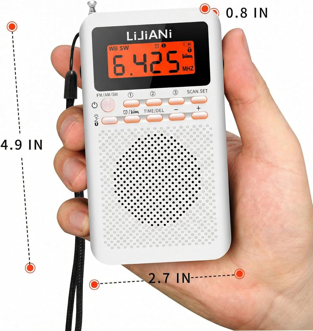 NOAA Wetter-Radio-Notfall AM/FM batteriebetriebenes tragbares Radio mit LCD-Display, digitaler Wecke