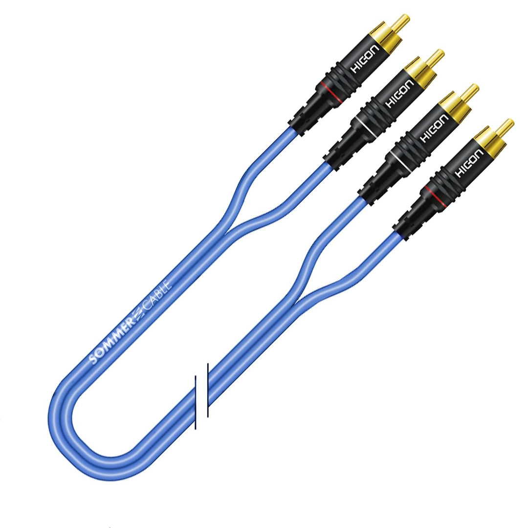 SOMMER CABLE SC Onyx 2025 MKII Stereo RCA Cinch-Kabel ORIGINAL + HI-CM06 Stecker (0,5m, blau) 0,5m b