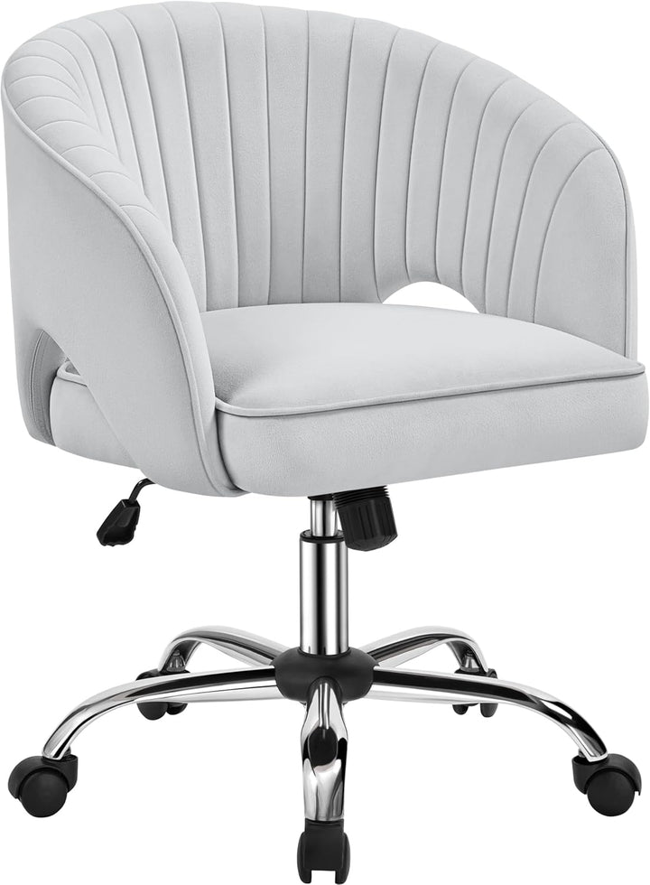 Yaheetech Bürostuhl mit Samtbezug, Ergonomischer Schreibtischstuhl mit Armlehnen, Drehstuhl mit Roll