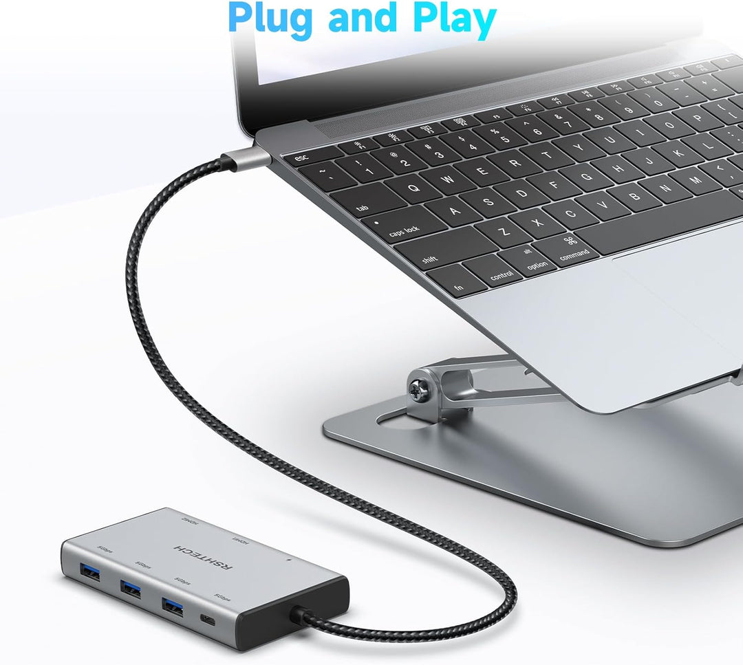 RSHTECH 7-in-1 Dockingstation Laptop 2 Monitore 4k@60Hz - USB C Docking Station Dual HDMI - 100W PD,