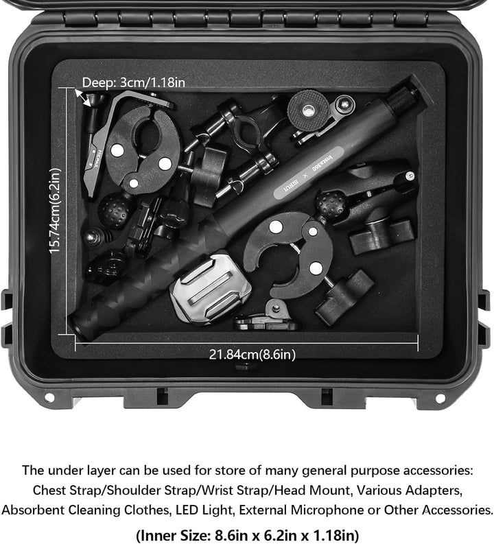 AMAZEAR Wasserdichter Tragetasche Für DJI Osmo Action 5 Pro/Action 4 Case, Action5 Pro Doppel Koffer