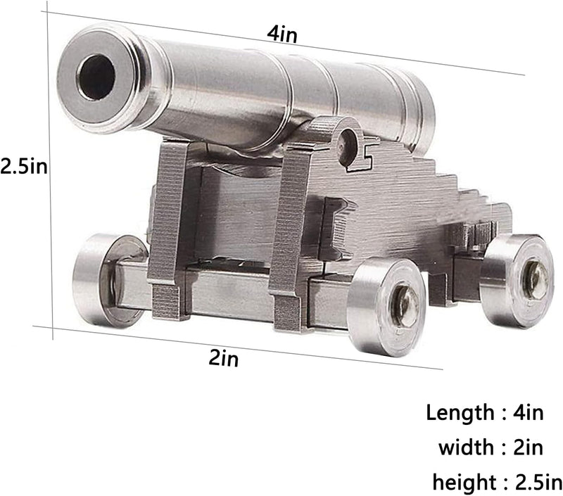 Zhou-long Mini Edelstahl 18. Jahrhundert Marine Kriegsschiff Kanone handgefertigt Militär Modell