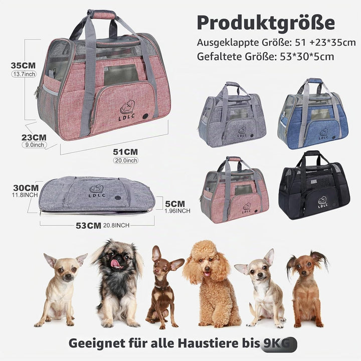 PETCUTE Hundetransportbox,Atmungsaktive Katzen Tragetasche Katze transportbox Tragetaschen mit Weich