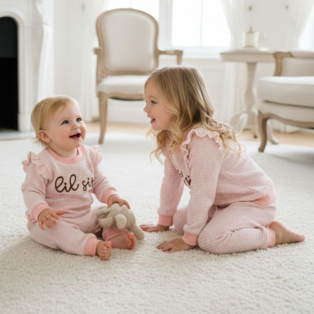Kleinkind Baby Mädchen Herbst Kleidung Rüschen Langarm Süsses Print Streifen Sweatshirt Top und Hose