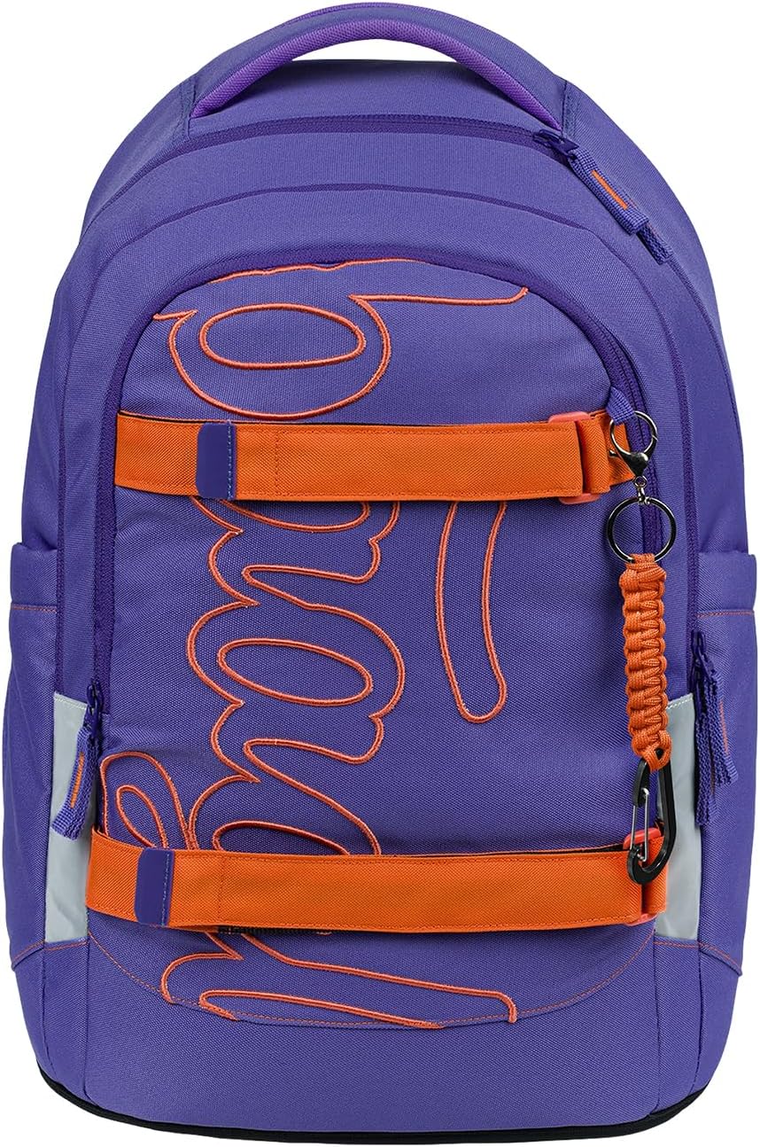 Baagl Schulrucksack Set Mädchen Teenager 3 Teilig Skate MAX 30 l - Orange | Skateboard Rucksack, erg