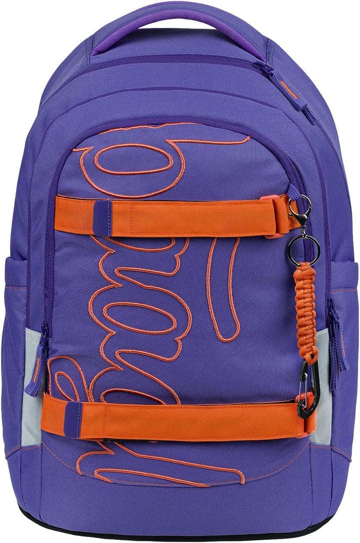Baagl Schulrucksack Set Mädchen Teenager 3 Teilig Skate MAX 30 l - Orange | Skateboard Rucksack, erg