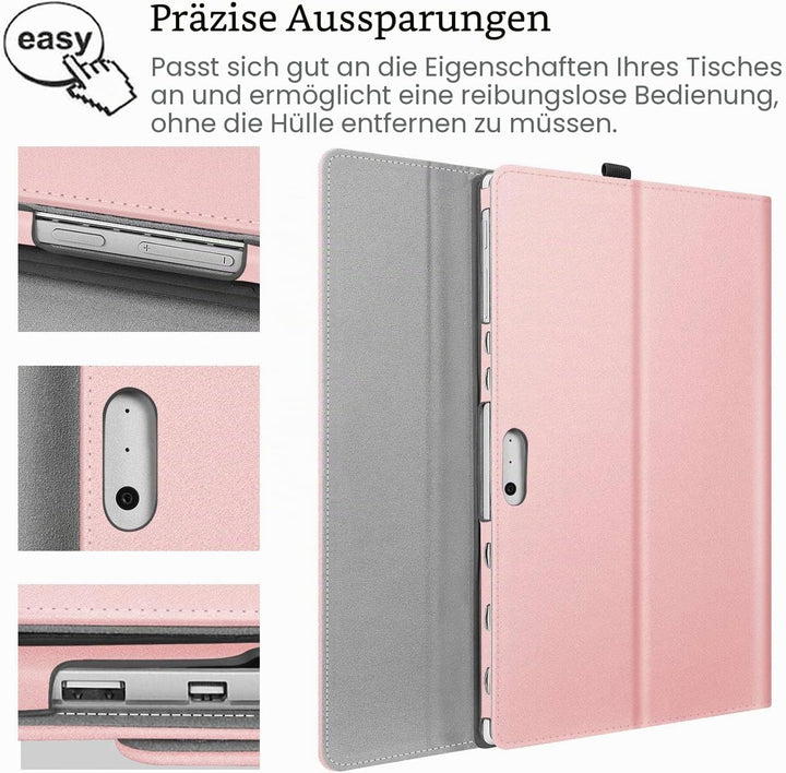 Fintie Hülle für Microsoft Surface Pro 7+ / 7/6 / 5/4 / 3 - Multi-Sichtwinkel Kunstleder Tasche Schu