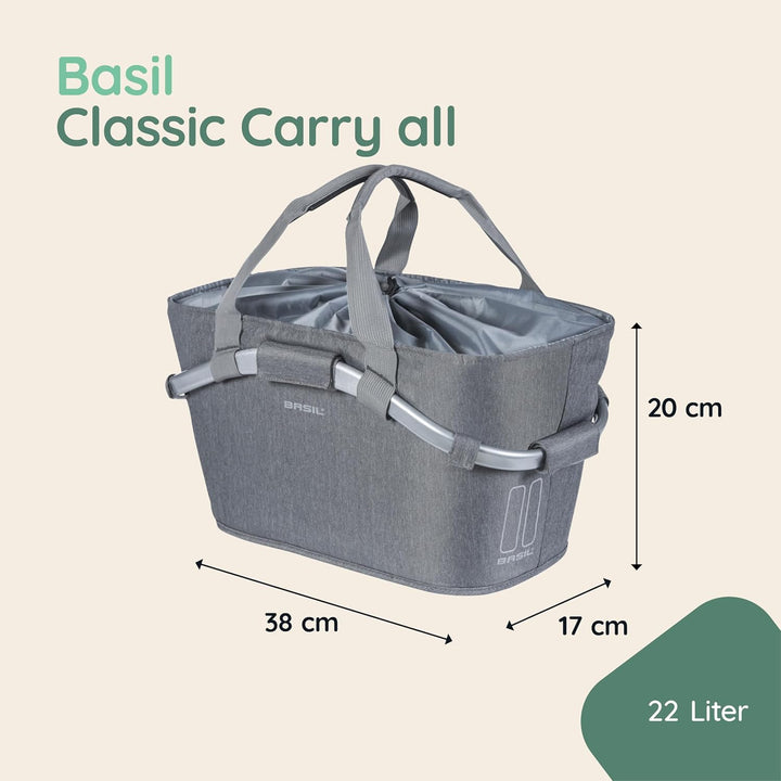Basil Classic Carry All 38 X 20.5 X 17.5 CM Schwarz, 38 X 20.5 X 17.5 CM Schwarz
