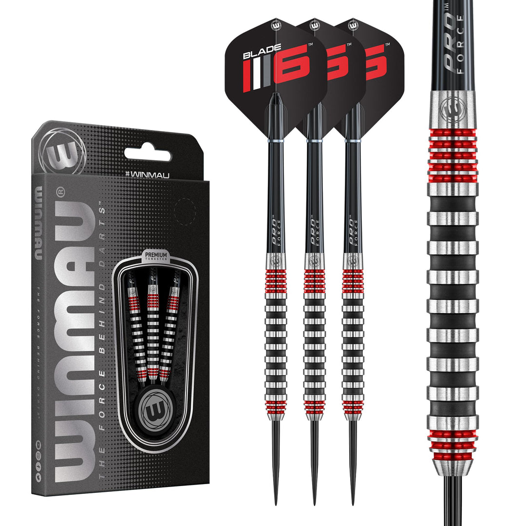 WINMAU Advance 500 Series Dartpfeile mit dartflüge und Dart stiele 22G Rot, 22G Rot