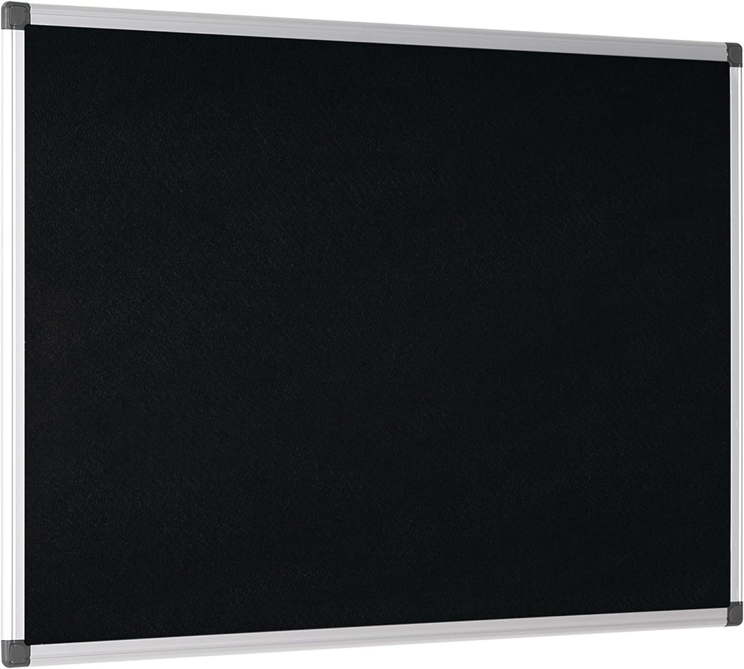 Bi-Office Filztafel Maya, Mit Aluminiumrahmen, Schwarze Filzoberfläche, Zum Gebrauch Mit Pinnnadeln,