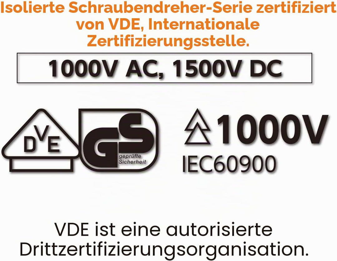 Schraubendreher BALL GRIP VDE (isoliert) Kreuz/Flach, 5 Stück