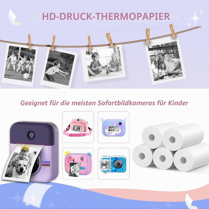 Sofortdruck Kinderkamera-Papierrolle, Nachfüllpackung, HD-Druck-Kamera-Papier-Nachfüllpackung für di
