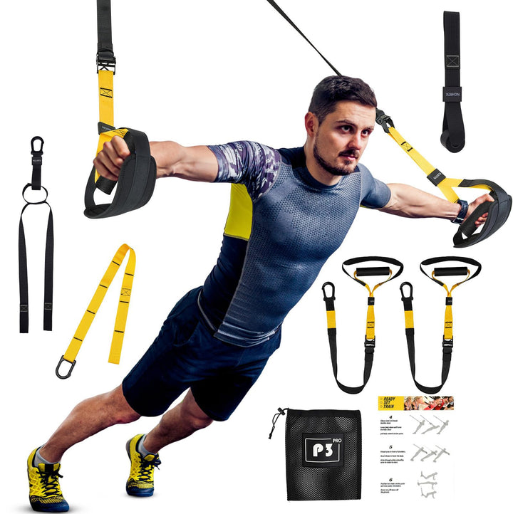 Schlingentrainer Set für Zuhause – Professioneller TRX Sling Trainer mit Türanker & Widerstandsbände