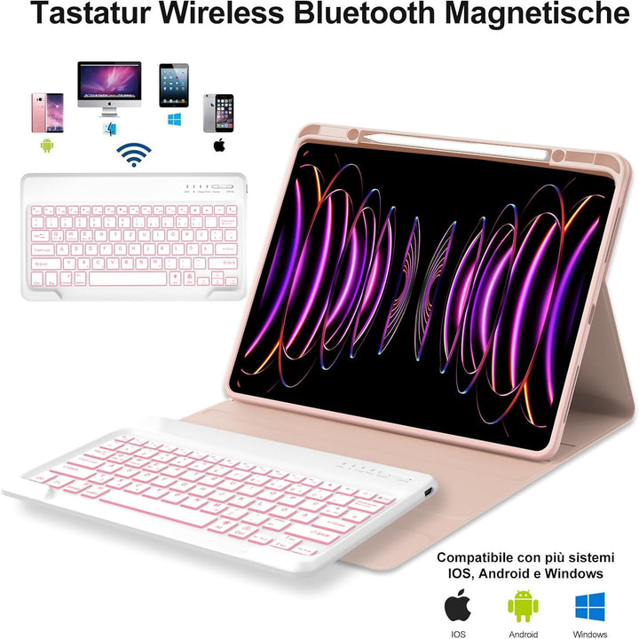 IVEOPPE Tastatur für iPad Pro 12,9 Zoll, Hülle mit Tastatur für ipad Pro 6./5./4./3. Generation, Blu