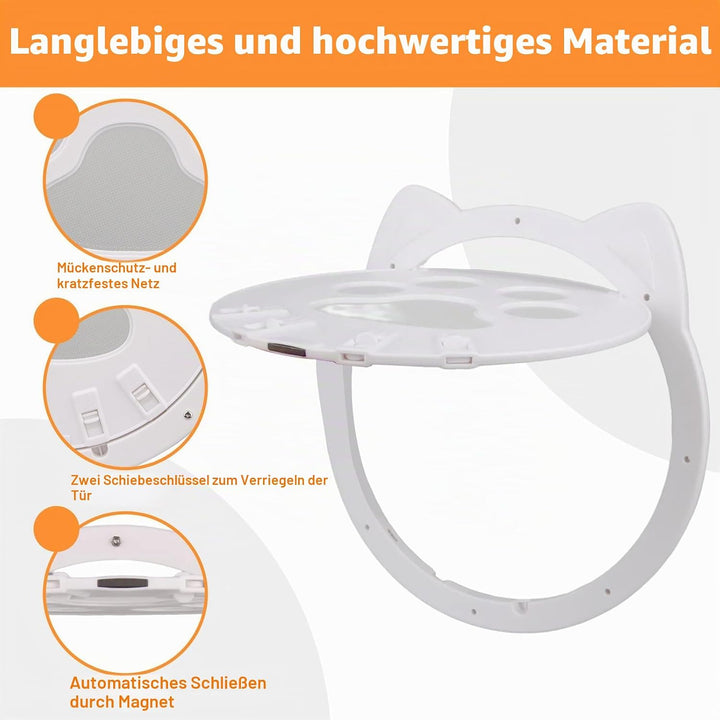 Katzenklappe für Fliegengitter, Katzentür für FensterKatzenklappe Innentür Aussentür Hundeklappe, K-