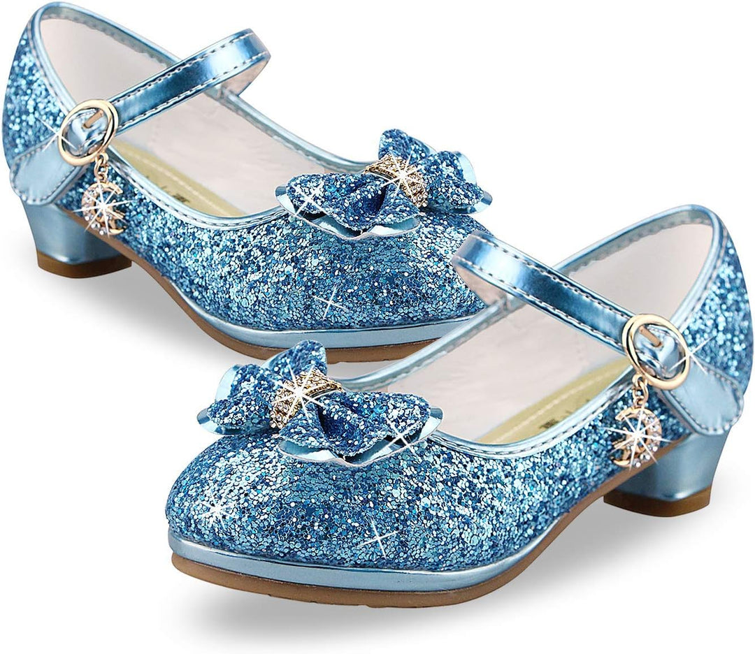 ANBIWANGLUO Prinzessin Schuhe Mädchen High Heels Sandalen Mädchen Pailletten Party Pumps Kinder 26 E