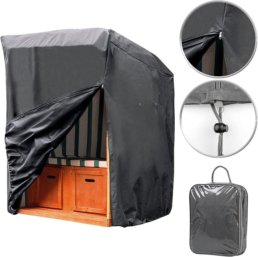 Royal Gardineer Strandkorbabdeckung: Strandkorb-Abdeckplane, 420 D Oxford-Gewebe, 130x170x100 cm, 17