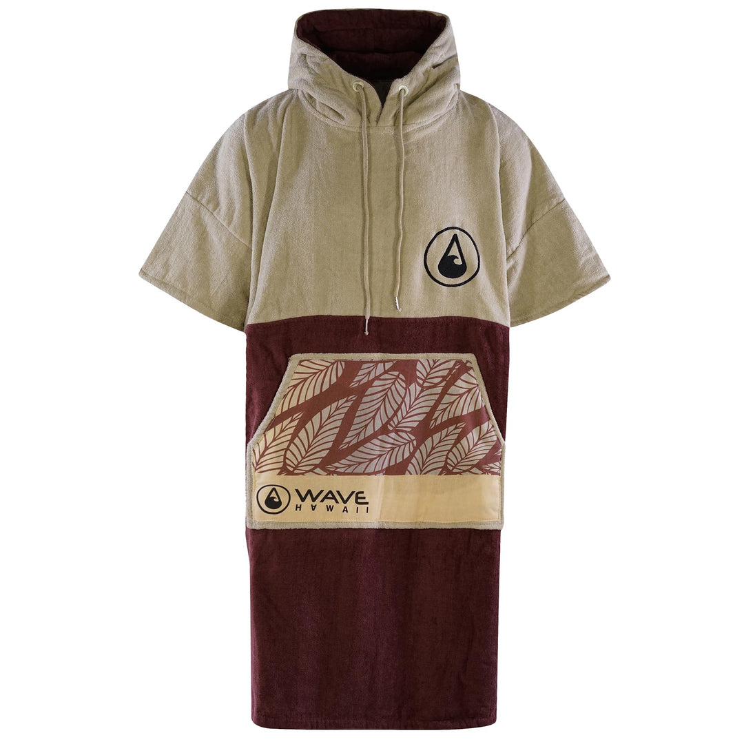 WAVE HAWAII Leevs Surfponcho für Körpergrössen von 170-200 cm Poncho 100% ÖKO Baumwolle Velours Umkl