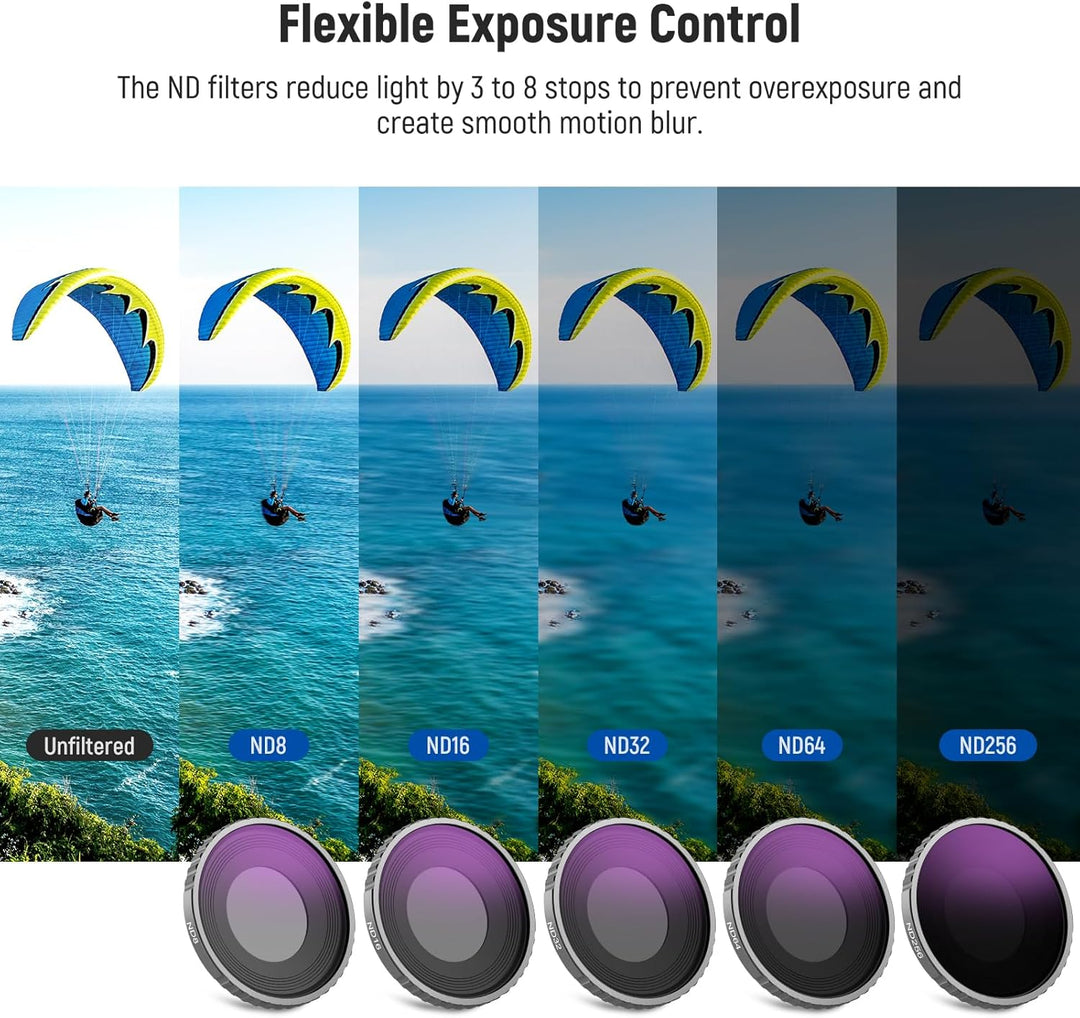 NEEWER 6er Pack ND Filter Set Kompatibel mit DJI Osmo Action 5 Pro/Action 4, Mehrfachbeschichtetes H