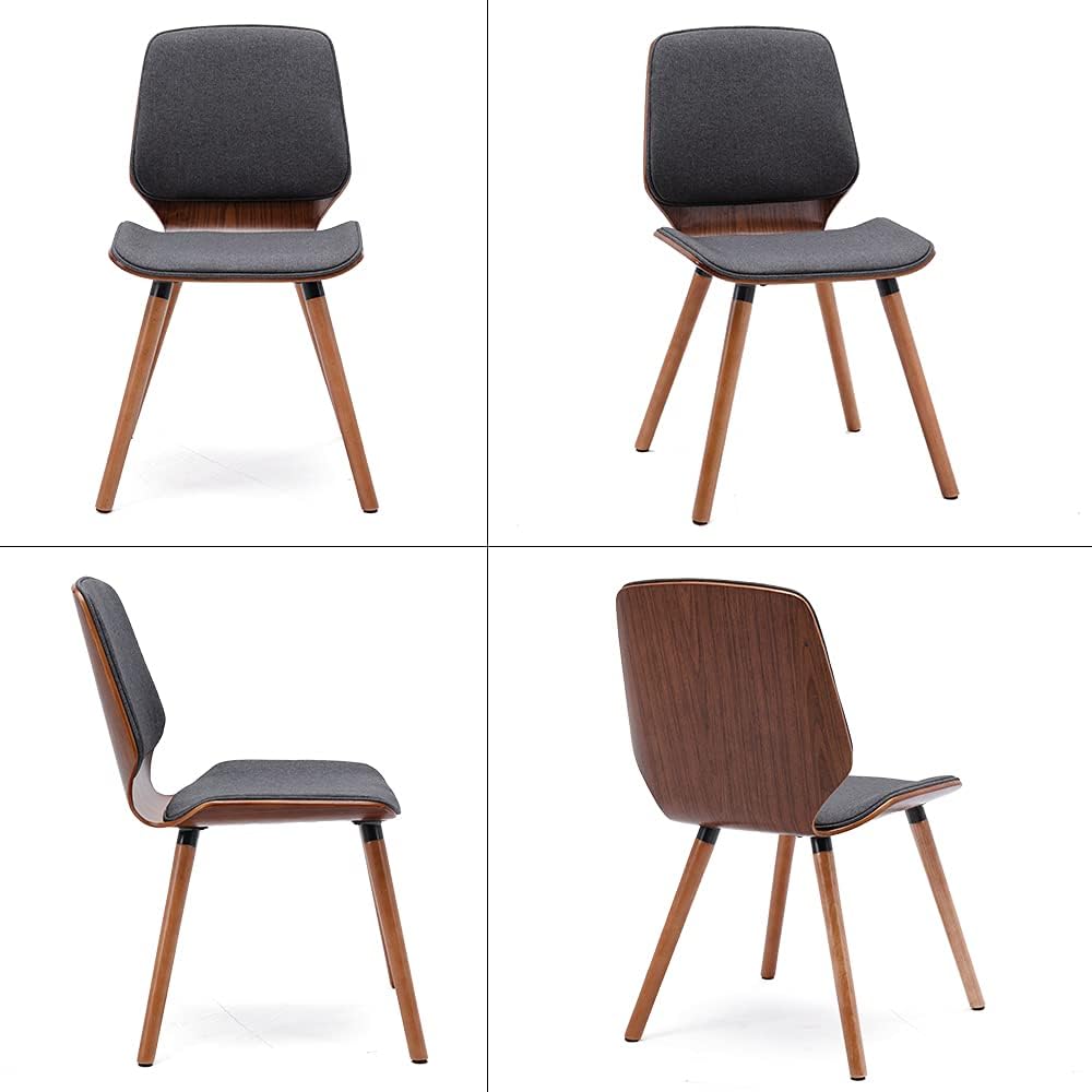 Mingone 2er-Set Esszimmerstühle Küchenstuhl Polsterstuhl im Wohnzimmer Loungesessel aus Massivholz D