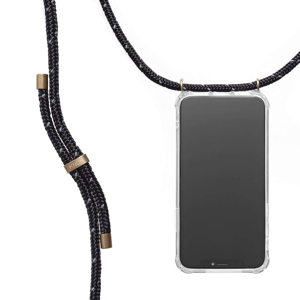 KNOK Premium Handykette für Apple iPhone 17 Pro, Reflect Black, transparent | Silikonhülle mit fest