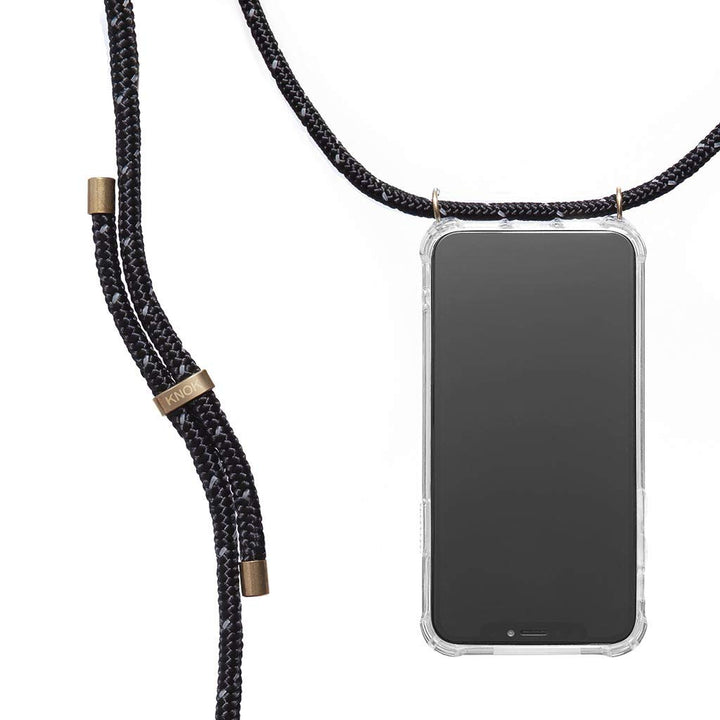 KNOK Premium Handykette für Apple iPhone 17 Pro Max, Reflect Black | Silikonhülle mit fest verbunden