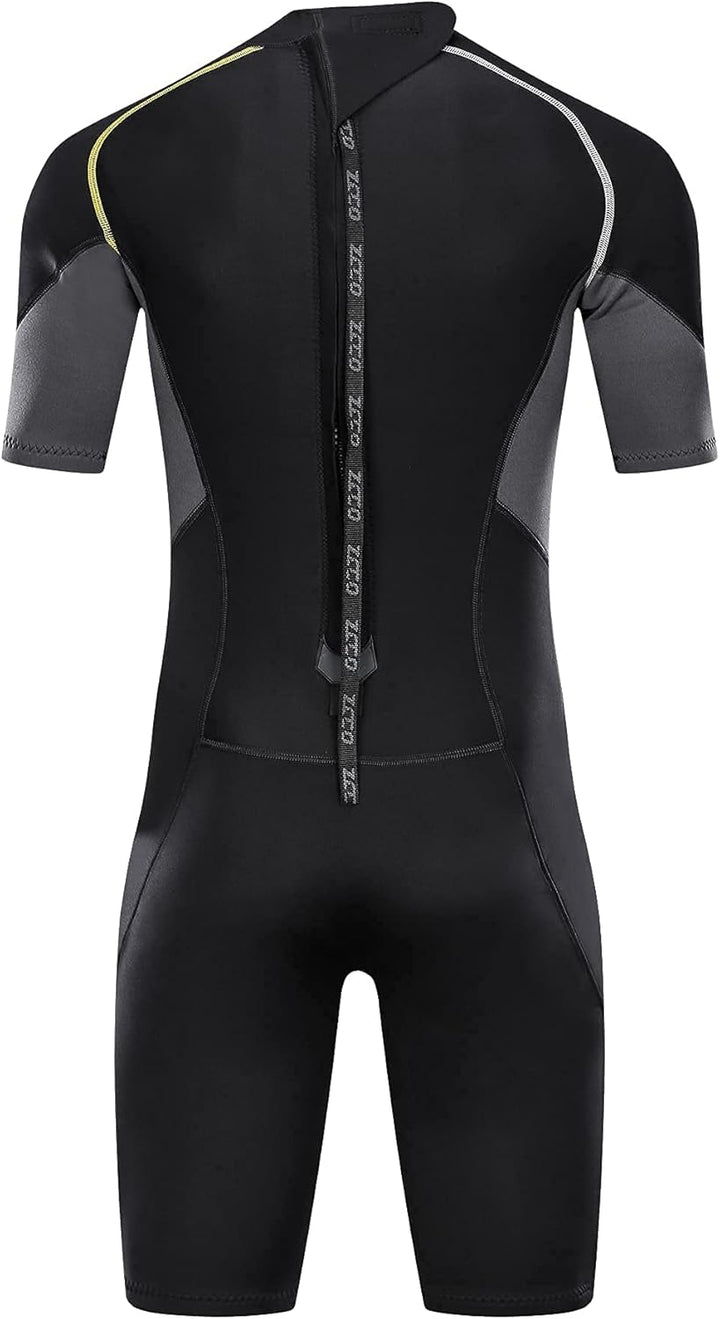 ZCCO Herren Shorty Neoprenanzüge 1,5 mm Premium Neopren-Reissverschluss Kurzarm zum Tauchen, Speerfi