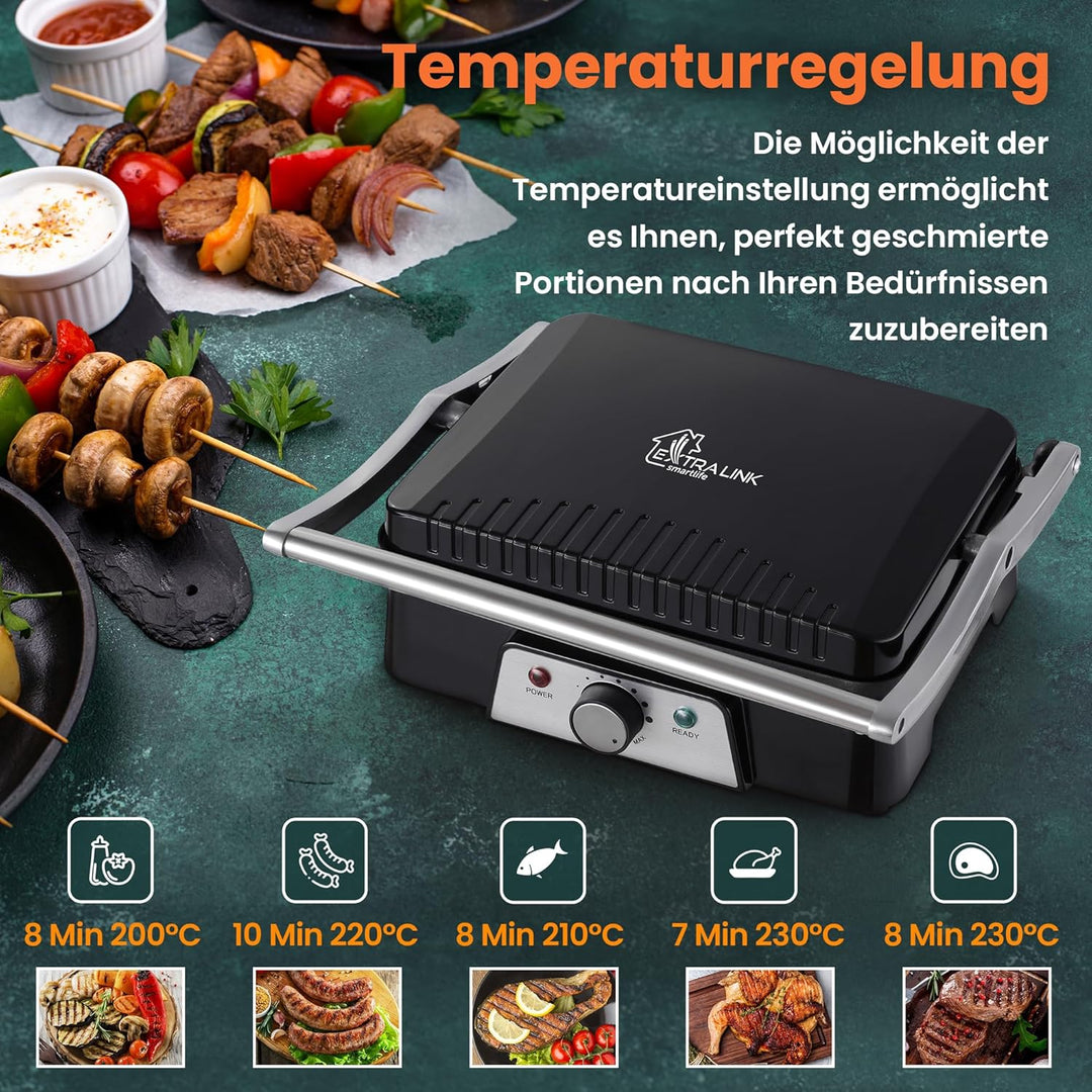 Extralink Smart Life Elektrogrill 2000W, Antihaft-Oberfläche, zweiseitige Beheizung, einstellbare Te