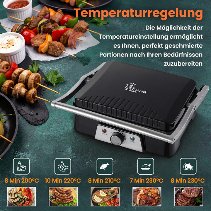 Extralink Smart Life Elektrogrill 2000W, Antihaft-Oberfläche, zweiseitige Beheizung, einstellbare Te