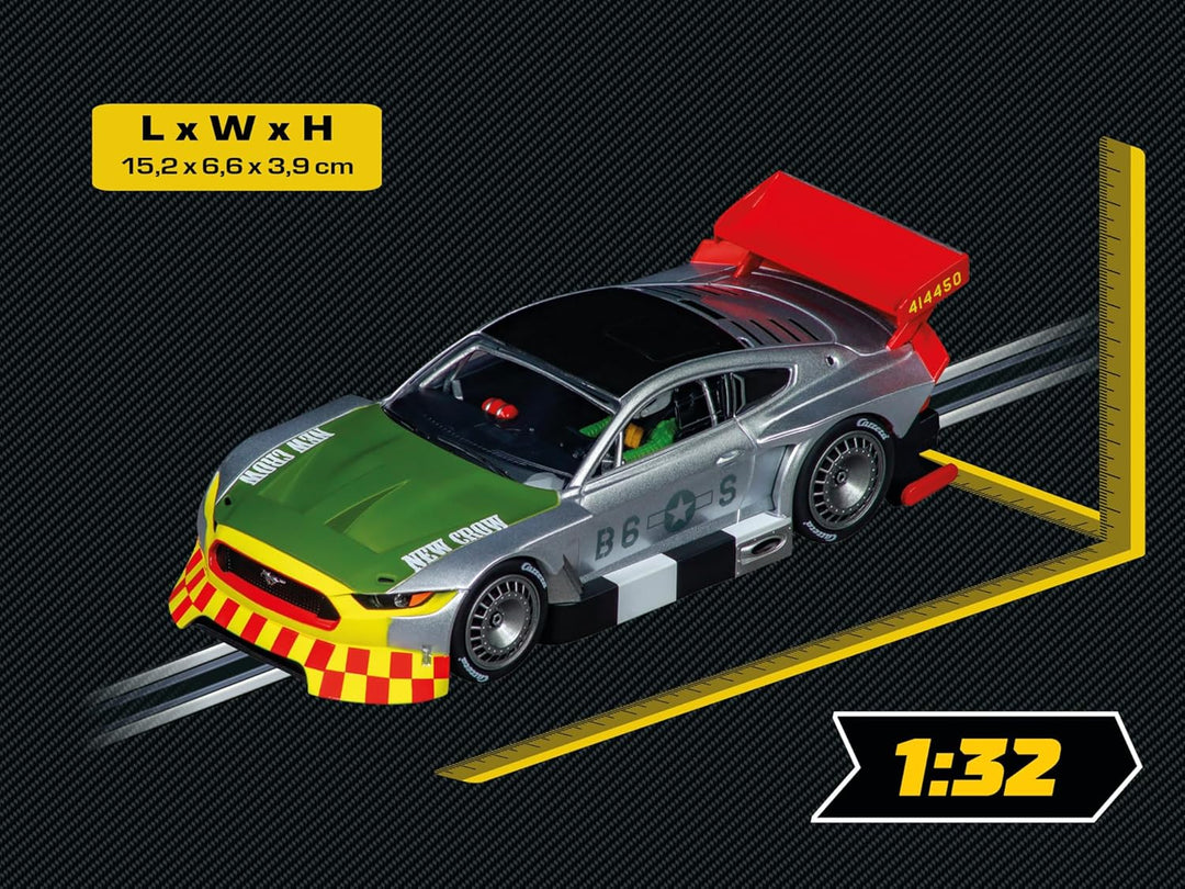 Carrera Evolution Ford Mustang GTY, New Crow – Slotcar mit Lichtfunktionen, digital nachrüstbar & de
