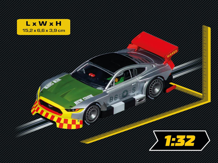 Carrera Evolution Ford Mustang GTY, New Crow – Slotcar mit Lichtfunktionen, digital nachrüstbar & de