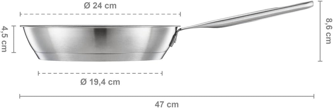 Fiskars Bratpfanne, Ø 24 cm, Beschichtete Pfanne, Für alle Kochfelder geeignet, Recycelter Edelstahl