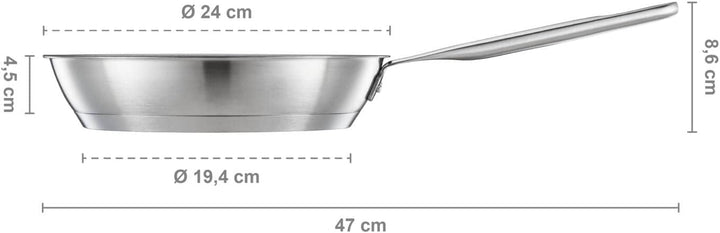 Fiskars Bratpfanne, Ø 24 cm, Beschichtete Pfanne, Für alle Kochfelder geeignet, Recycelter Edelstahl