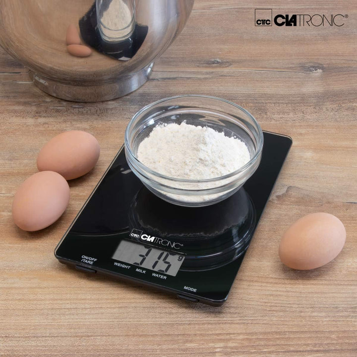 Clatronic Küchenwaage | Messbereich bis zu 5000 g | 1 g-Schritte | Tara-Funktion | Backen | Kochen |