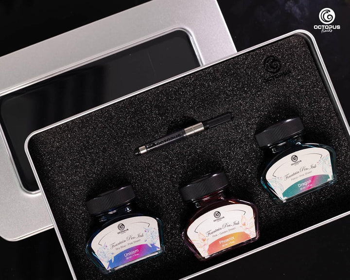 3 x 30 ml Füllhaltertinte Sheen mit Konverter, Set LEGEND, LEGEND