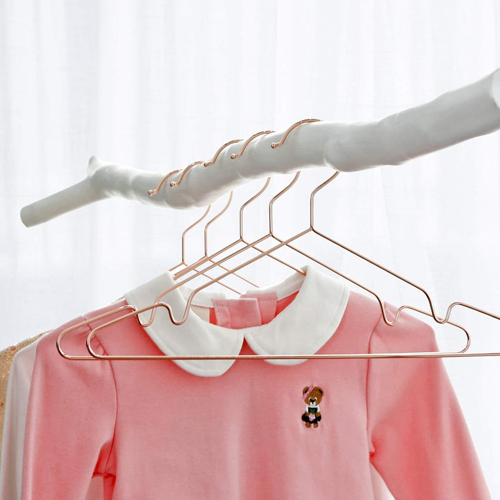 SONGMICS Kleiderbügel Kinder/Baby Roségold Metall, 35 cm, stabile Bügel aus Metalldraht, für Babykle