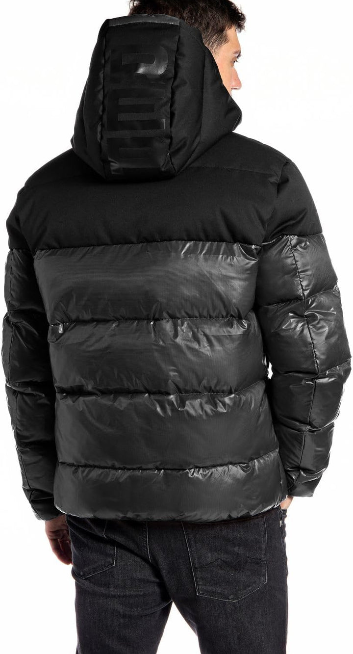 Replay Herren Jacke Winterjacke mit Kapuze M Black 098, M Black 098