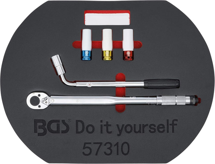 BGS Do it yourself 57310 | Radwechsel-Service-Satz | 5-tlg. | Drehmomentschlüssel | Radmutternschlüs