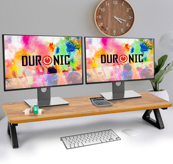 Duronic DM06-2 AW Monitorständer, 82 x 30 cm, Schreibtischaufsatz Erhöhung Bildschirmständer, Dual M