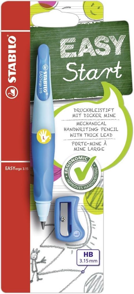 Ergonomischer Druck-Bleistift für Linkshänder - STABILO EASYergo 3,15 in hellblau/dunkelblau - Einze
