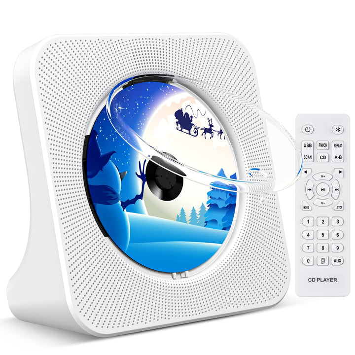 KOVCDVI CD Player mit Lautsprecher CD Player Bluetooth 5.0 CD-Player Desktop mit Fernbedienung Staub