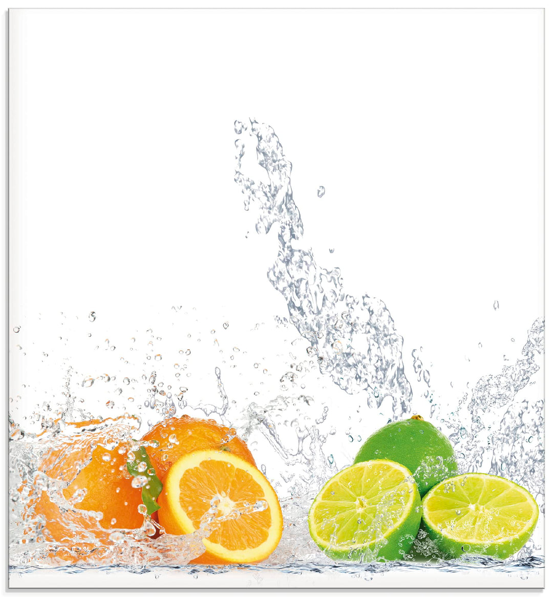 ARTland Spritzschutz Küche aus Alu für Herd Spüle 60x65 cm (BxH) Küchenrückwand mit Motiv Essen Obst