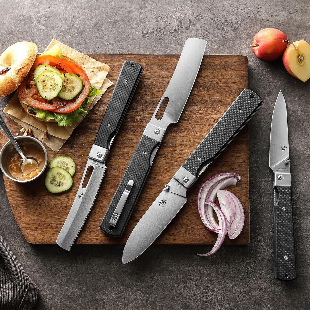 SENBON 440 Geschmiedeter Edelstahl Camping Chef Klinge Scharfe japanisches stil Faltende Tragbare Re